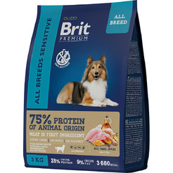 Сухой корм для собак Брит Premium Dog Sensitive с ягненком и индейкой / 5050031 (3кг)