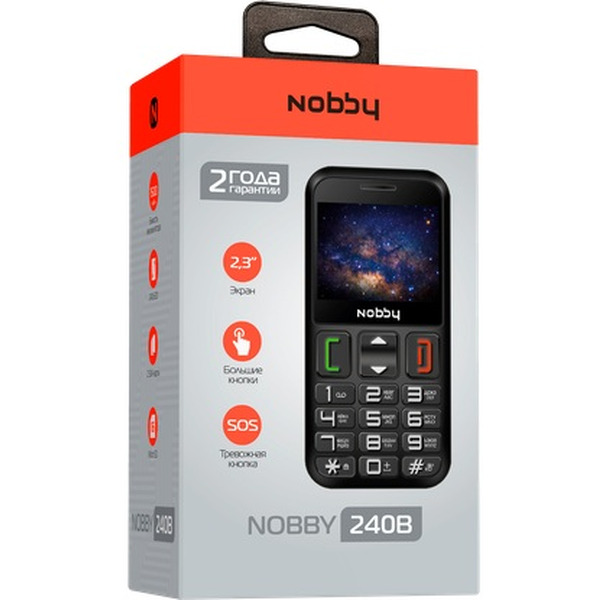 Мобильный телефон NOBBY 240B (черный/серый)