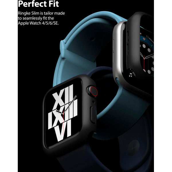 Чехол Ringke SLIM для Apple Watch SE3/SE2/SE/6/5/4 44mm CLEAR(1шт) + BLACK(1шт)