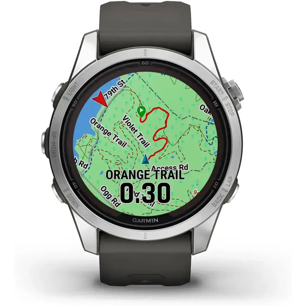 Умные часы Garmin Fenix 7S Pro Solar (серебро/графит)