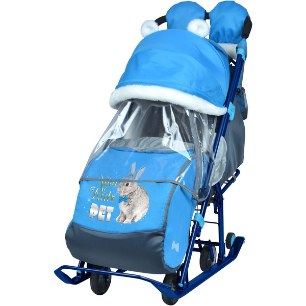 Санки-коляска НИКА Детям 7-2 Кролик (голубой)