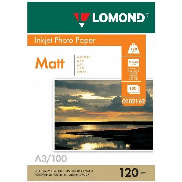 Фотобумага Lomond Матовая A3 120 г/м2 100 листов (0102162)
