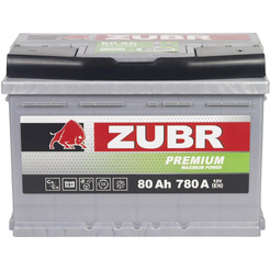 Автомобильный аккумулятор Zubr Premium R+ 80 А/ч ZU800P