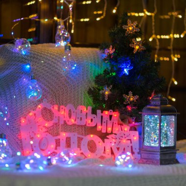 Фигура светодиодная NEON-NIGHT 501-003 "С НОВЫМ ГОДОМ" 35 LED КРАСНЫЕ