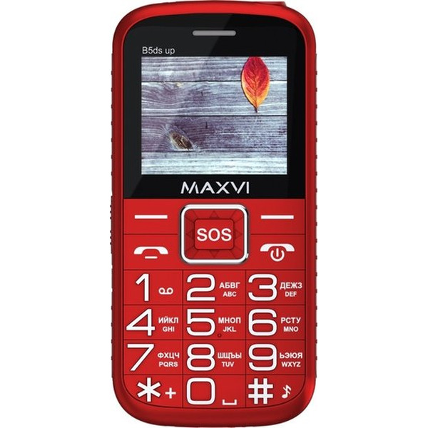 Кнопочный телефон Maxvi B5ds up (красный)