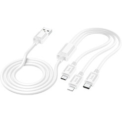 Кабель Hoco X74 USB Type-A - microUSB/USB Type-C/Lightning (1 м, белый)