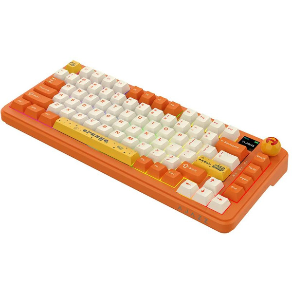 Компьютерная клавиатура AJAZZ AK820 MAX (оранжево-белая тема)