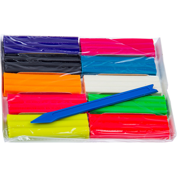 Пластилин восковой "Енот на острове Куба" 10 цветов, 150г, флуоресцентный, со стеком, (Мульти-Пульти) арт. ФП_11061