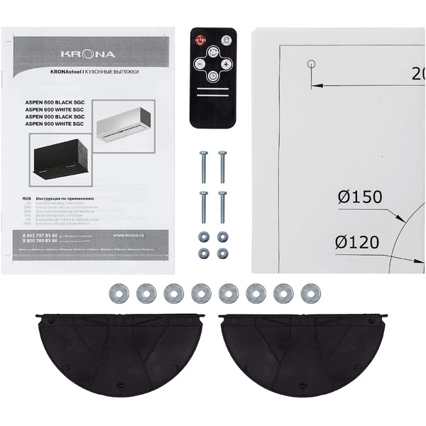Вытяжка кухонная KRONA ASPEN 600 BLACK SGC / KRHD295