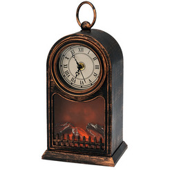 Светодиодный камин NEON-NIGHT Старинные часы с эффектом живого огня 511-021