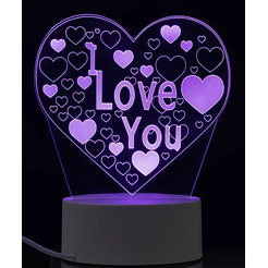 Светильник декоративный Energy 106254 EN-NL 23 3D сердце с надписью I LOVE YOU