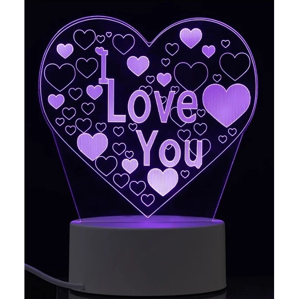 Светильник декоративный Energy 106254 EN-NL 23 3D сердце с надписью I LOVE YOU
