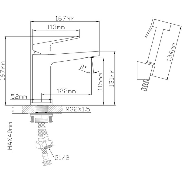 Смеситель для биде AV Engineering AVNEO1-A170-112