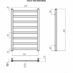 Полотенцесушитель TERMINUS Ното П8 500x800