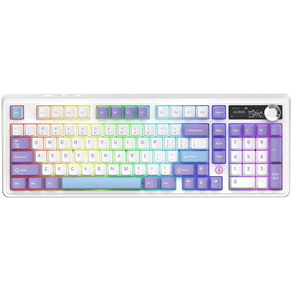 Компьютерная клавиатура AJAZZ AK980 V2 (фиолетово-бело-синяя)