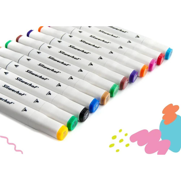 Набор маркеров для скетчинга Silwerhof (12 цв)