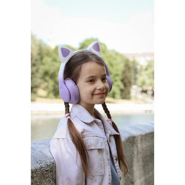 Наушники с ушками MIRU Cat EP-W10 (сиреневый)
