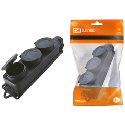 Розетка трехместная с заглушками TDM ELECTRIC SQ0612-0008