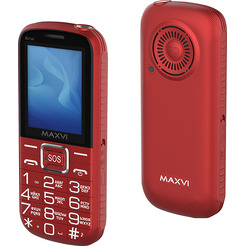 Мобильный телефон Maxvi B21ds up +ЗУ WC-112 (красный)