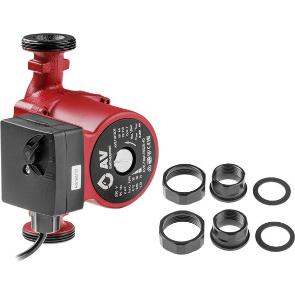 Насос циркуляционный AV Engineering AVE-Titan-RS25-40-180 (AVE118T005) с гайками