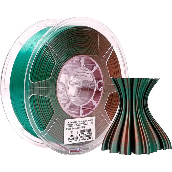 Пластиковая нить ESUN ePLA-Silk Mystic filament 1.75mm 1 кг (медный, пурпурный, зеленый)