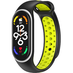 Ремешок Bingo Sport для XIAOMI Mi Band 5/6/7 Черный с желтым