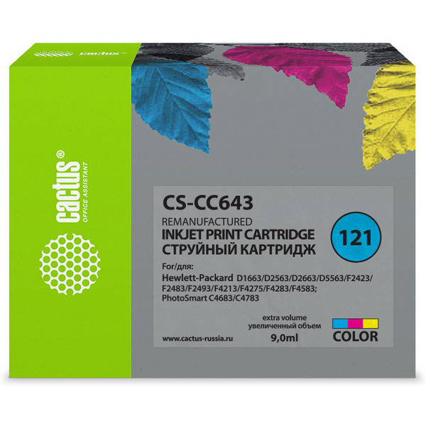 Картридж струйный Cactus CS-CC643 №121 (многоцветный)