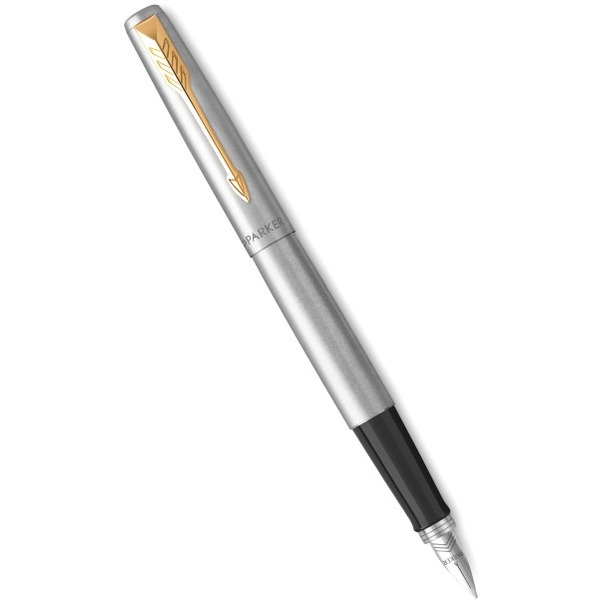 Набор ариковая ручка синяя и перьевая ручка PARKER Jotter Stainless Steel GT (143360)
