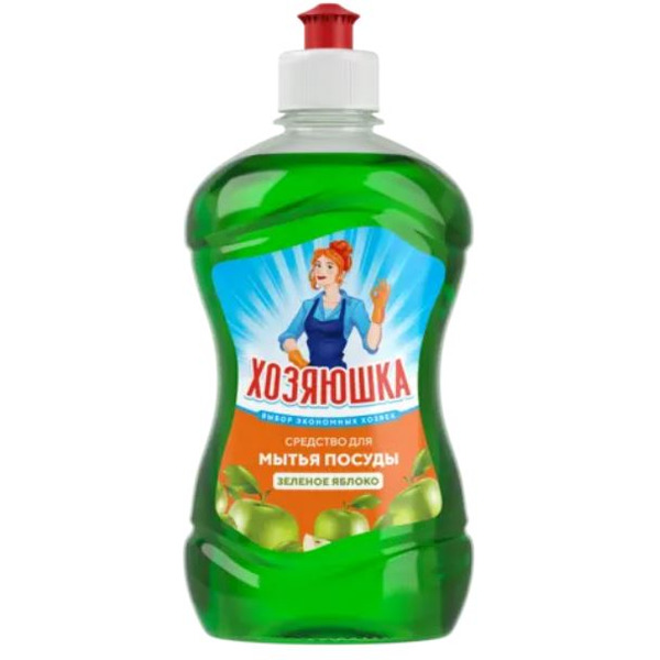 Средство для мытья посуды Хозяюшка Зеленое яблоко 500 мл
