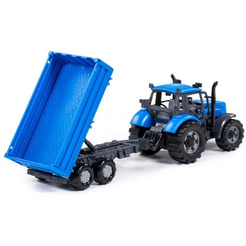 Трактор Полесье Прогресс с бортовым прицепом инерционный 91253