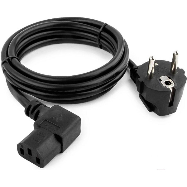 Кабель питания Cablexpert PC-186A-VDE (C 13 (M) 10А угловой разъем, 1.8м, черный)