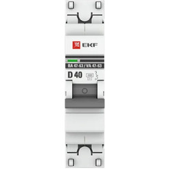 Выключатель автоматический EKF PROxima ВА 47-63 1P 40А (D) 4,5kA