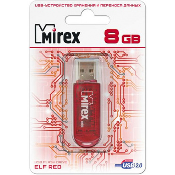 USB Flash MIREX ELF Red 8GB (13600-FMURDE08)