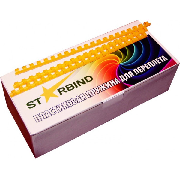 Пластиковые пружины для переплета STARBIND 12 мм желтые 100шт./ BP12YeSB