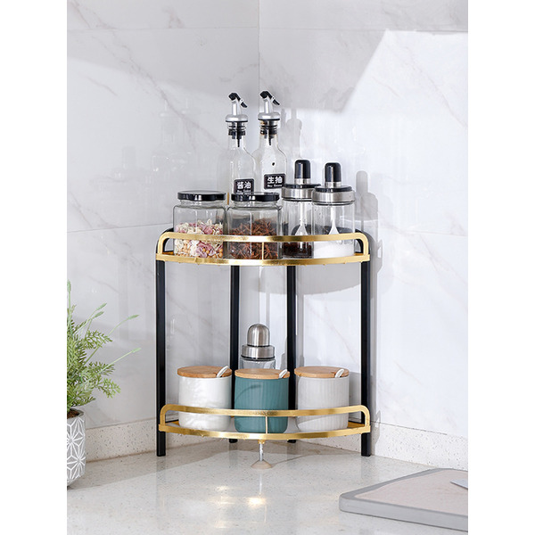 Органайзер для косметики угловой Happy Home HH-035B (черный/золото)