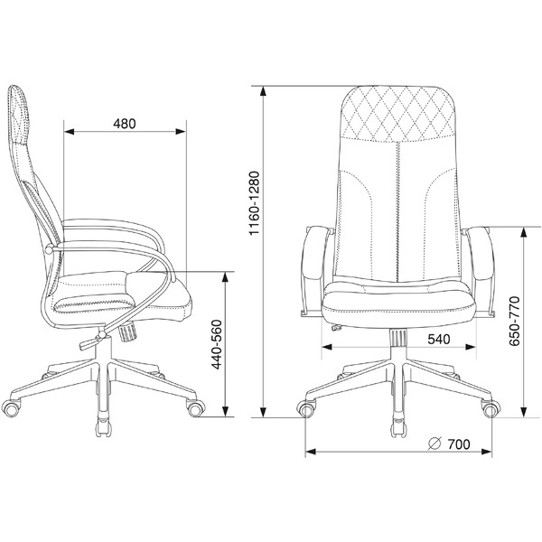 Кресло Бюрократ CH-608 Fabric (темно-серый Alfa 44)