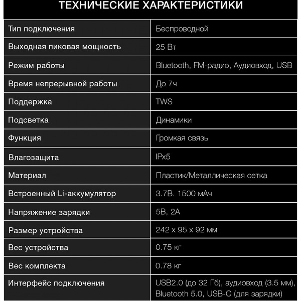 Беспроводная колонка Hyundai H-PS1021