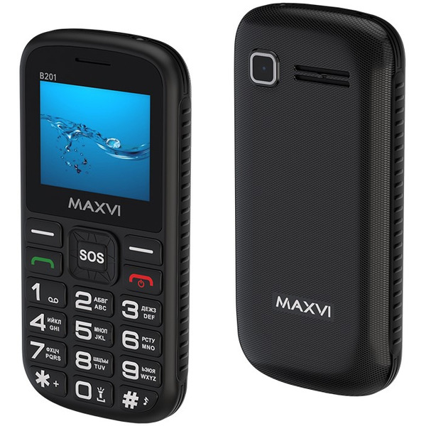 Мобильный телефон Maxvi B201 +ЗУ WC-112 (черный)
