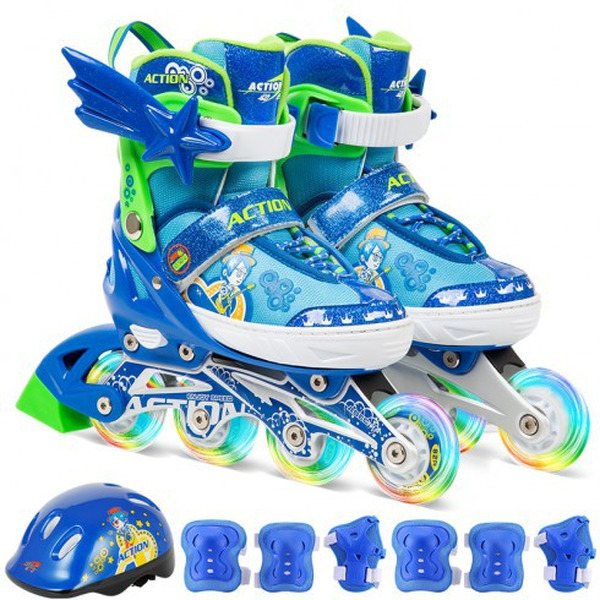 Роликовые коньки Sundays PW-153B-5D (р 37-40)голубой