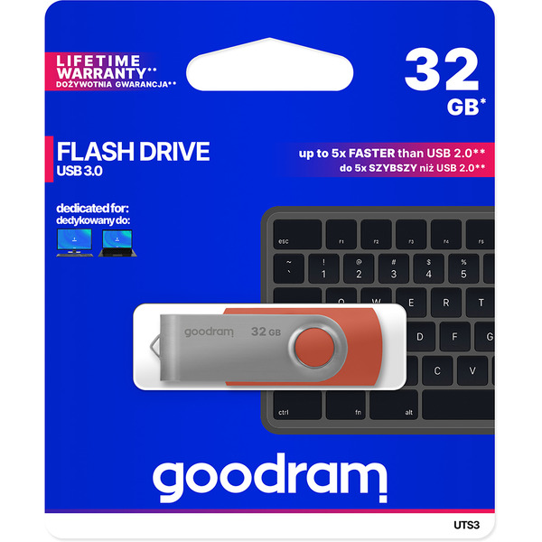 Флеш-накопитель GOODRAM UTS3 32GB RED