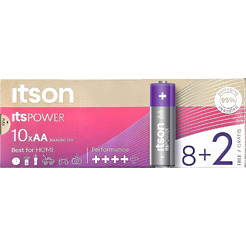 Комплект батареек Itson Power Alkaline LR6 AA (8+2шт)