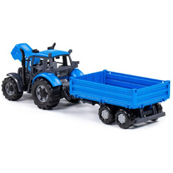 Трактор Полесье Прогресс с бортовым прицепом инерционный 91253