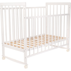 Классическая детская кроватка Pituso Tip-Top (колесо-качалка, белый)