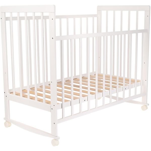 Классическая детская кроватка Pituso Tip-Top (колесо-качалка, белый)