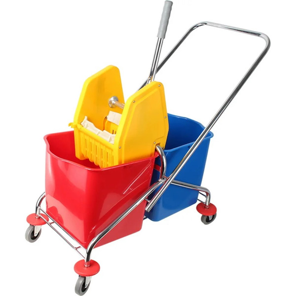 Тележка для уборки двухведерная с отжимом Bradex B-043B