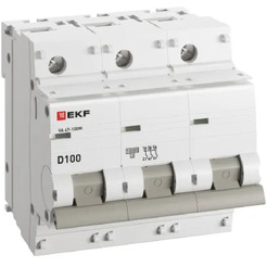 Выключатель автоматический EKF PROxima ВА 47-100 3P 100А (D) 10kA (без теплового расцепителя)