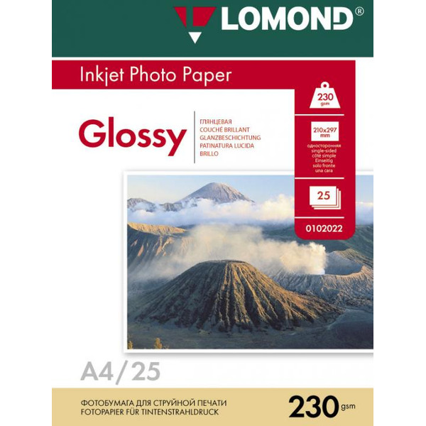 Фотобумага Lomond Глянцевая А4 230 г/кв.м. 25 листов (0102049)