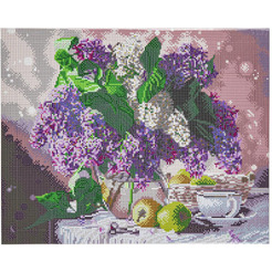 Картина стразами (алмазная мозаика) ОСТРОВ СОКРОВИЩ «Букет сирени» 662430