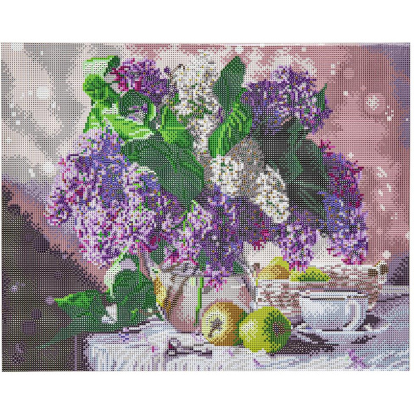 Картина стразами (алмазная мозаика) ОСТРОВ СОКРОВИЩ «Букет сирени» 662430