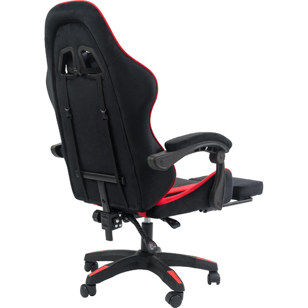 Вибромассажное кресло Calviano 1584 (велюр, черный/красный)